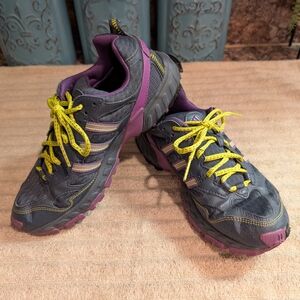 Adidas Shoes Womens 8.5 Kanadia TR 6 Running Sneakers Purple Grey Low Top
